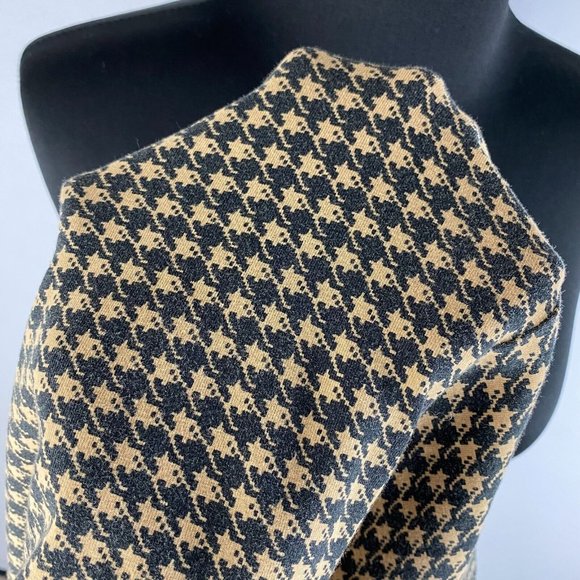 Talbots Petites M Houndstooth Like Abstract Patterned Top 3/4 Sleeves Slit Sides - Picture 7 of 10